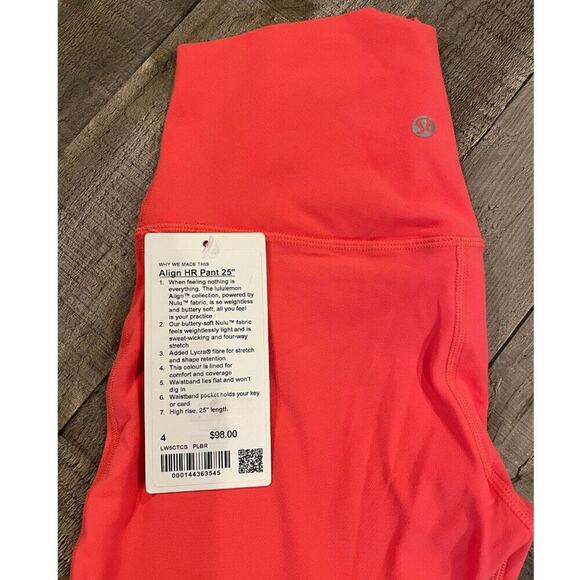 NWT Lululemon Align High-Rise Pant 25" | Pale Raseberry | Size 4 - Picture 4 of 12